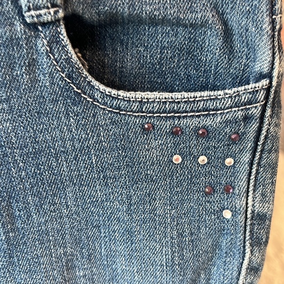 Adjustable Waist Jeans Butterflies Flap Pockets - Picture 2 of 9